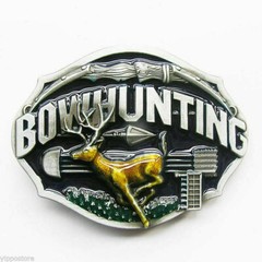 Bowhunting Color Deer Buck Hunt Hunting Metal Fashion Belt Buckle