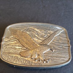Vntg International Monetary Mint American Eagle Belt Buckle w/Box & Certificate.
