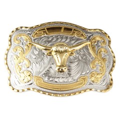 Golden Equestrian Belt Buckle Two-Color Craft Alloy Smooth Buckle