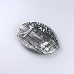 Western Zinc alloy Leather Belt Buckle Silver Plated Golf Theme Shape Pattern
