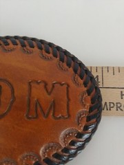 LEATHER BELT BUCKLE WITH NAME TOM