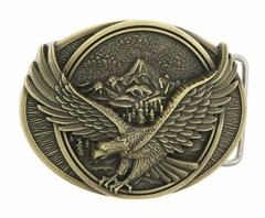 Eagle in Flight Bronze Metal Belt Buckle