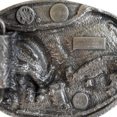 Vintage 1984 Bergamot Brass Works Eagle Silver Tone Pewter Belt Buckle W-146 USA