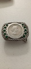5 Vintage Stainless Steel Rhinestone Buckles Susan B Anthony Dollar 1979p