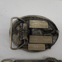 Vintage State Bank of Canton Belt Buckle Collection 80s Hunting Farms Americana