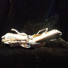 Vtg Copa Collection Brutalist Belt Buckle Silver/ Amethyst Modern Art SIGNED