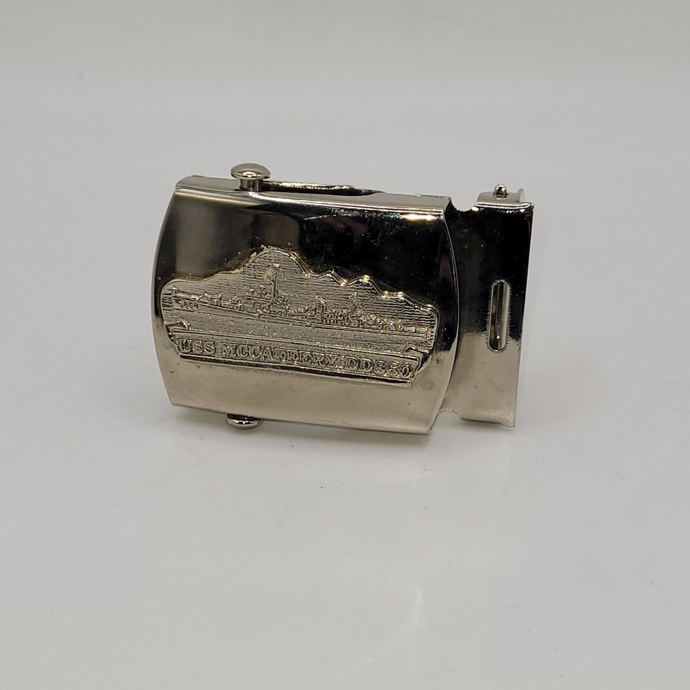 Brass Belt Buckle DD860 USS McCaffery Made in USA Autogrip slide style rare
