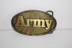 Vintage Army Brass Tone Belt Buckle Outstanding Support Recruiting 3.75”