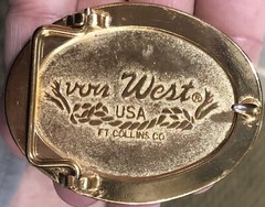 VINTAGE 1970S VON WEST~INLAID SHELL CASINGS~GUN BELT BUCKLE~FREE SHIPPING
