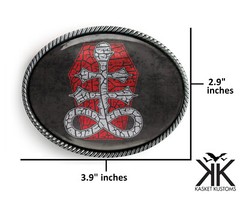 Leviathan Cross Belt Buckle – Satanic Lucifer Symbol Handmade Buckle – 820