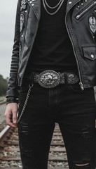 New Men Gangster Fashion Belt Buckle Silver Metal Gun Revolver Hood Street Wear