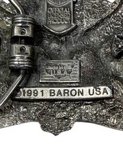HARLEY DAVIDSON Belt Buckle H-405 1991 Baron USA Live Free Ride Free – AS IS