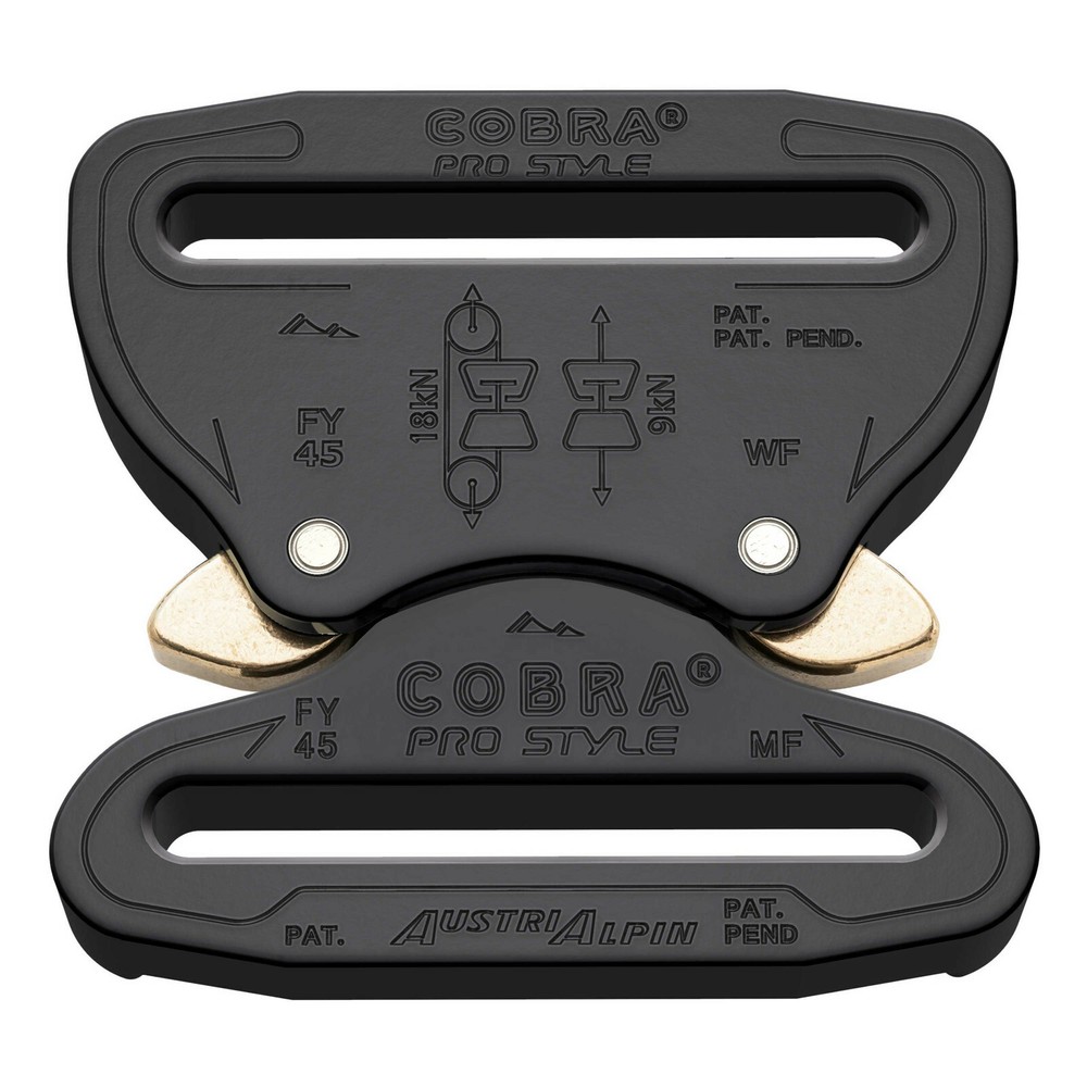 AustriAlpin 45mm Male + Female Fixed Black Cobra Buckle – FY45KFF