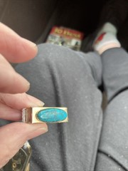 Unisex Belt Buckle Faux Turquoise Round & Belt Holder