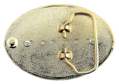 Gold Color Oval Western REAL 1921 Morgan Silver Dollar Belt Buckle EPBB67/61524