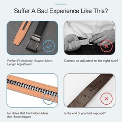 SENDEFN Ratchet Belt Replacement Strap 1 36&Prime;-42&Prime; Waist Adjustable, Black-4