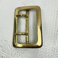 Vintage Jay Pee Solid Brass Belt Buckle Double Prong 1.5″ Made in Taiwan R.O.C.