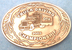 2003 TRUCK DRIVING CHAMPION BELT BUCKLE AMERICAN TRUCKING ATA SAFE DRIVER
