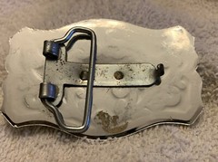 VTG Western Silver Tone Belt Buckle with Brass Tone Bucking Bronco Horse 1970’s