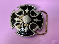 Celtic Iron Cross Enameled Religious Gothic Punk Motorcycle Biker Belt Buckle
