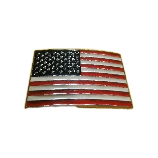 AMERICAN FLAG STARS & BARS U.S.A. Metal Belt Buckle