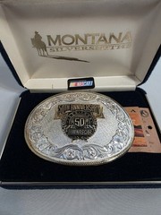 NASCAR 50th Anniversary Belt Buckle Montana Silversmiths W/Case