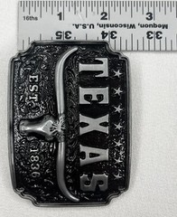 Cowboy Texas Long Horn Silver Metal Belt Buckle