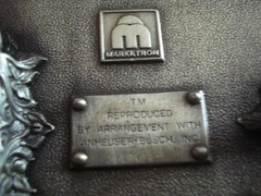 VINTAGE MARKATRON BUDWEISER CLYDESDALES BEER WAGON BELT BUCKLE (3&Prime; X 2 1/4&Prime;)