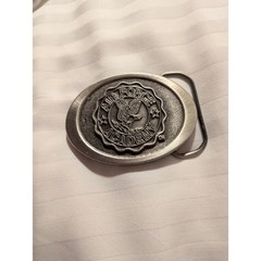 Vintage GAP Belt Buckle Air Force Academy USA 90s Collegiate Pewter Oval Buckle