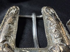 Sterling Silver 10K Gold Overlay Western 4 Pc Belt Buckle Set GN34 Mexico