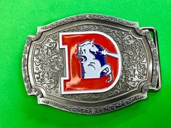 Denver Broncos Retro D Logo NFL Licensed Football League Sports Fan Belt Buckle