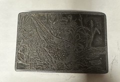 Vintage Great Seal of the USA Pheasant Pewter Belt Buckle