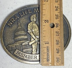 NRA Belt Buckle Life Member Since 1983 Second Amendment 3D Relief USA Capital