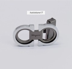 Salvatore Ferragamo Alloy Belt Buckle for 34-35mm leather strap-Silver with Gray