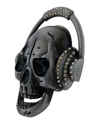 Mens Belt Buckles Skull Head Phone Some Rhinestones Music Hip Gothic DJ Bikers.