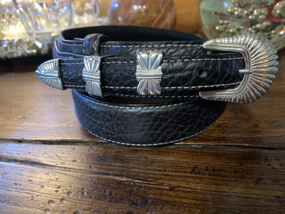Carlos Ramos Navajo James Reid Style Sterling Silver Belt Buckle Set 35-39✅