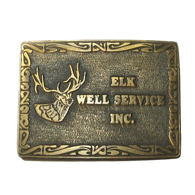 ELK WELL SERVICE INC. Hit Line USA Vintage Belt Buckle