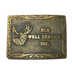 ELK WELL SERVICE INC. Hit Line USA Vintage Belt Buckle