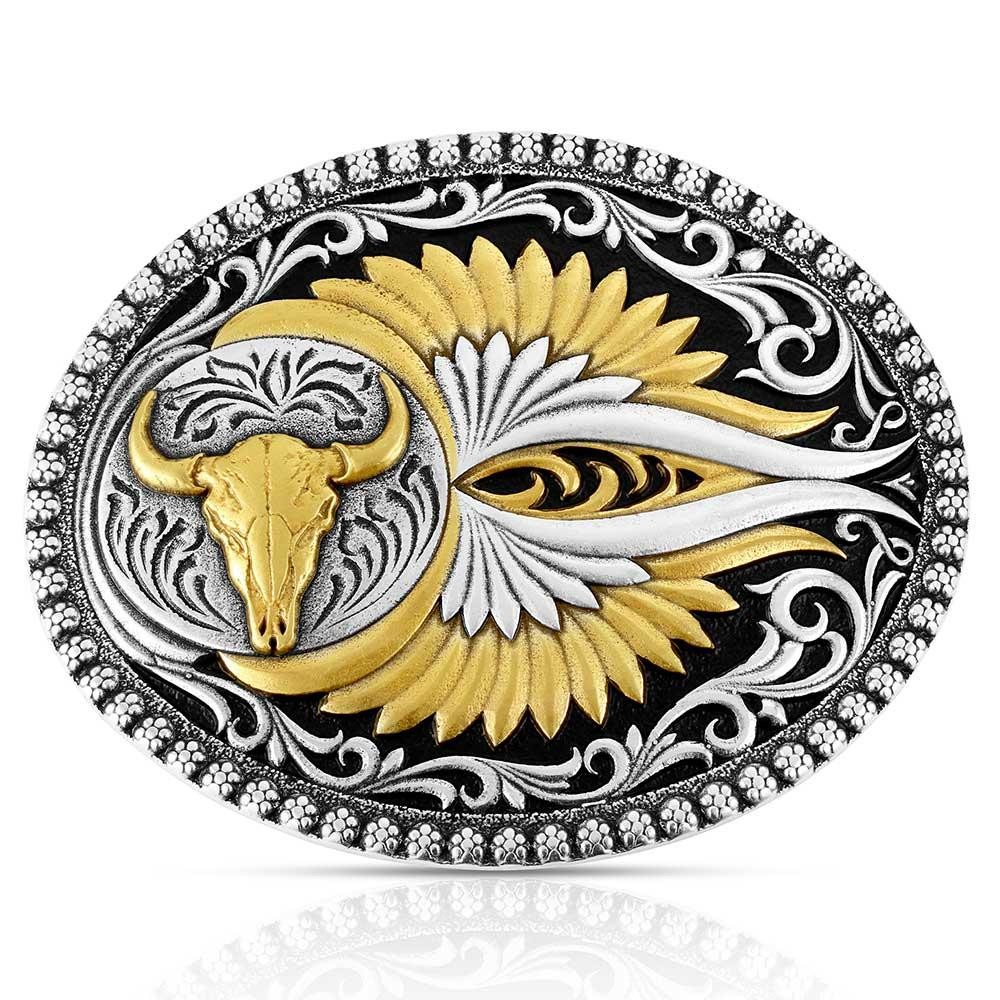 Montana Silversmiths Attitude Sturgis Buffalo Skull Western Oval Belt Buckle