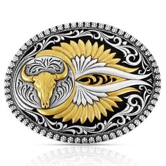 Montana Silversmiths Attitude Sturgis Buffalo Skull Western Oval Belt Buckle