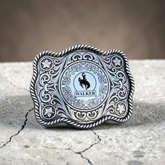 Western Buckle. Engraved Buckle Custom Personalized Monogrammed. For 1.5&Prime; Belt.
