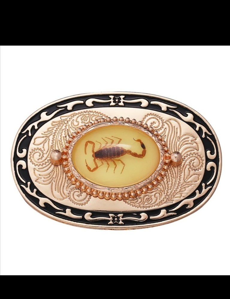 Vintage real Scorpion Belt Buckle 3D glow in dark belt buckle western style
