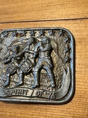 Vintage Spirit of &rsquo;76 American Revolution Patriotic Fife & Drum Belt Buckle