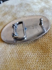 Bucking bronco belt buckle silver tone
