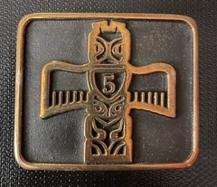 Vintage Belt Buckle 1979 Native Indian Formline Anacortes Brass Works Northwest
