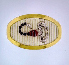 Men&rsquo;s Vintage Silver and Gold Scorpion Belt Buckle – American Western Desert
