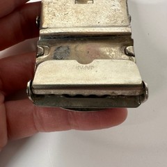 Vintage US Navy Belt Buckle Ready For Sea Enamel Crest Silver Tone Japan