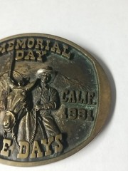 Vintage 1970/1991 Bishop, CA Mule Days Solid Bronze Belt Buckle 1846 of 3000
