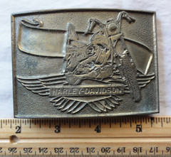 Harley Davidson Motorcycles Brass Belt Buckle 3.5 X 2.5 Inches