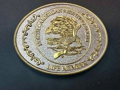 North American Hunting Club Belt Buckle Of Life Member Eagle Rifle Emblem
